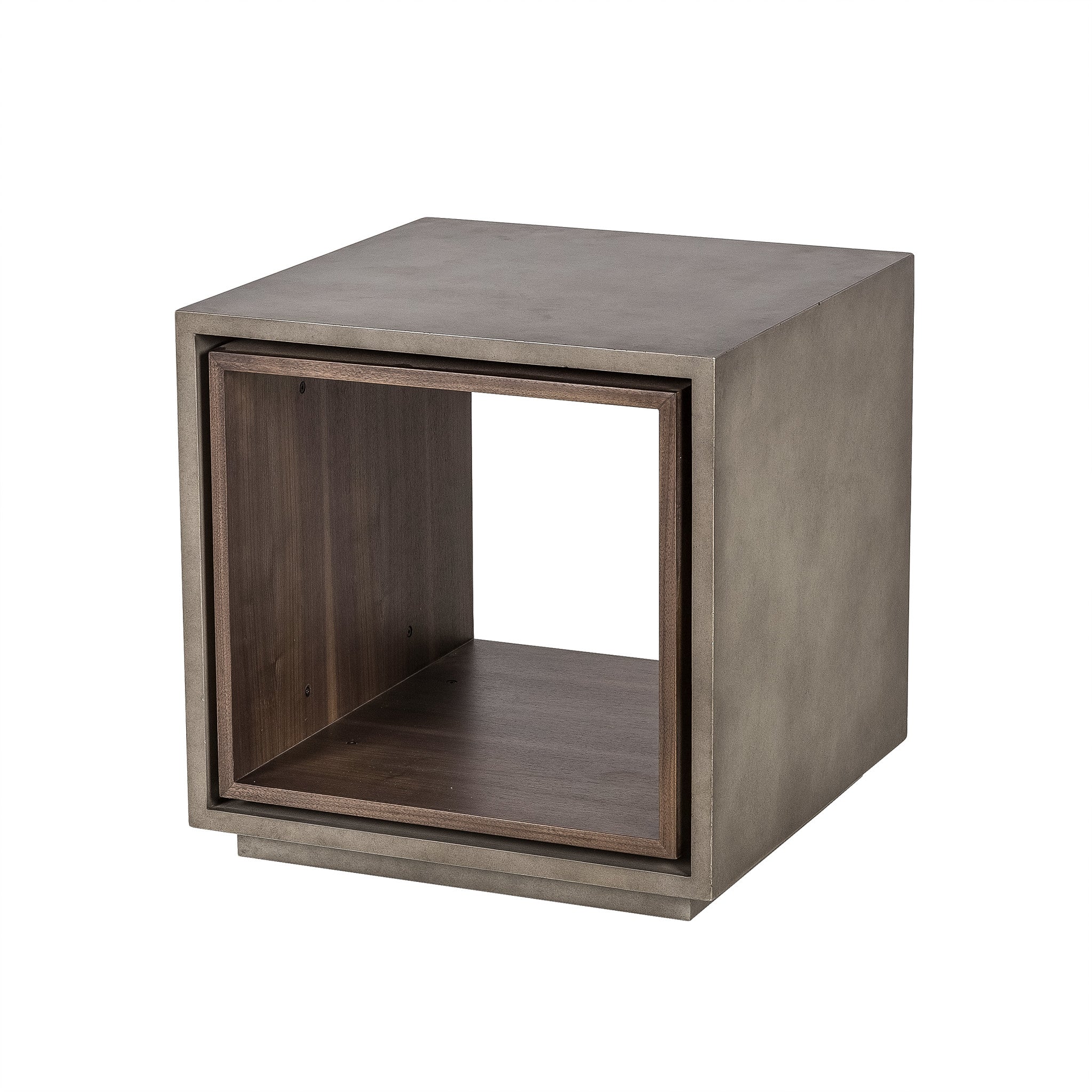 Wood & Concrete Square Side Table