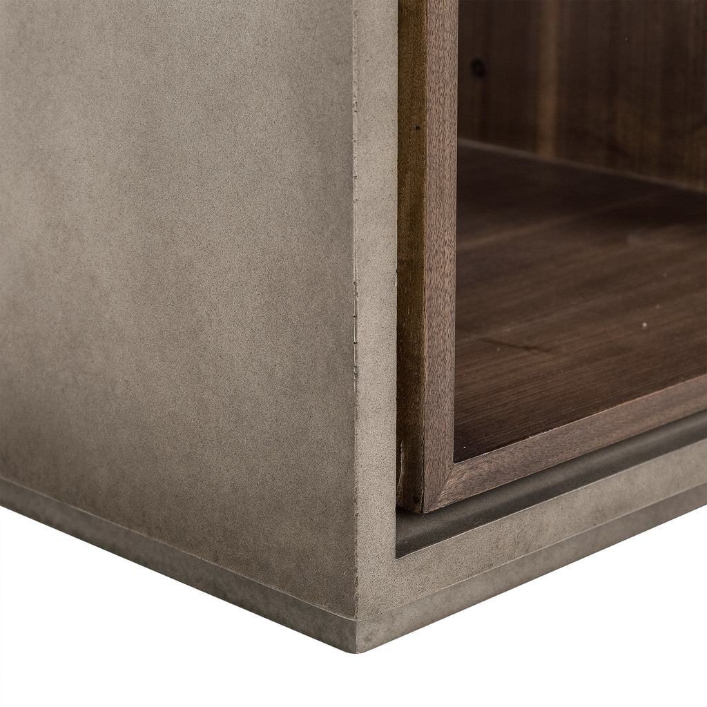 Wood & Concrete Square Side Table