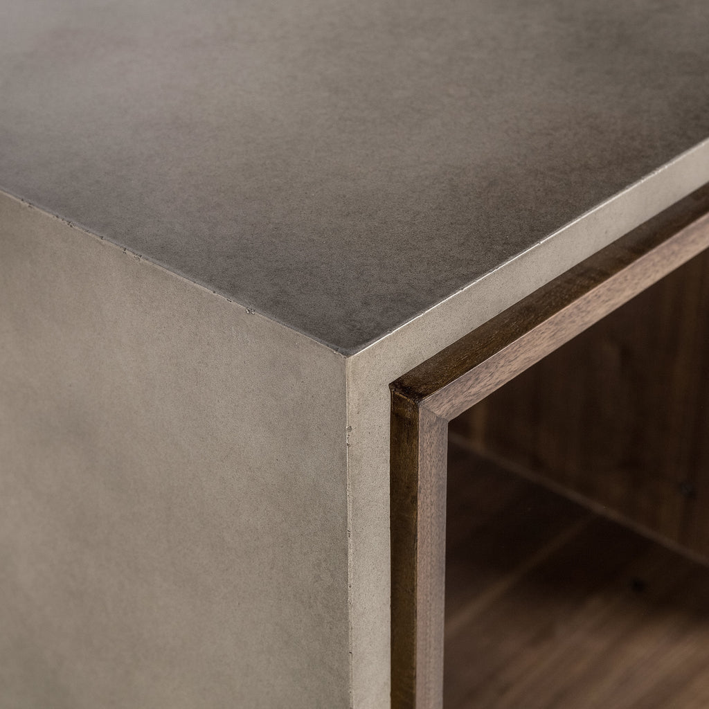 Wood & Concrete Square Side Table