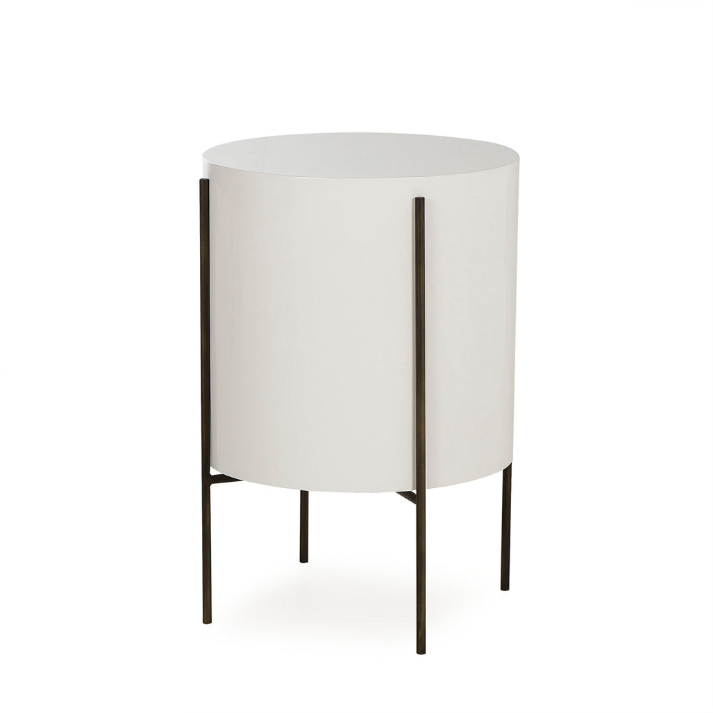 Danica Side Table - 17" Tube / White Lacquer