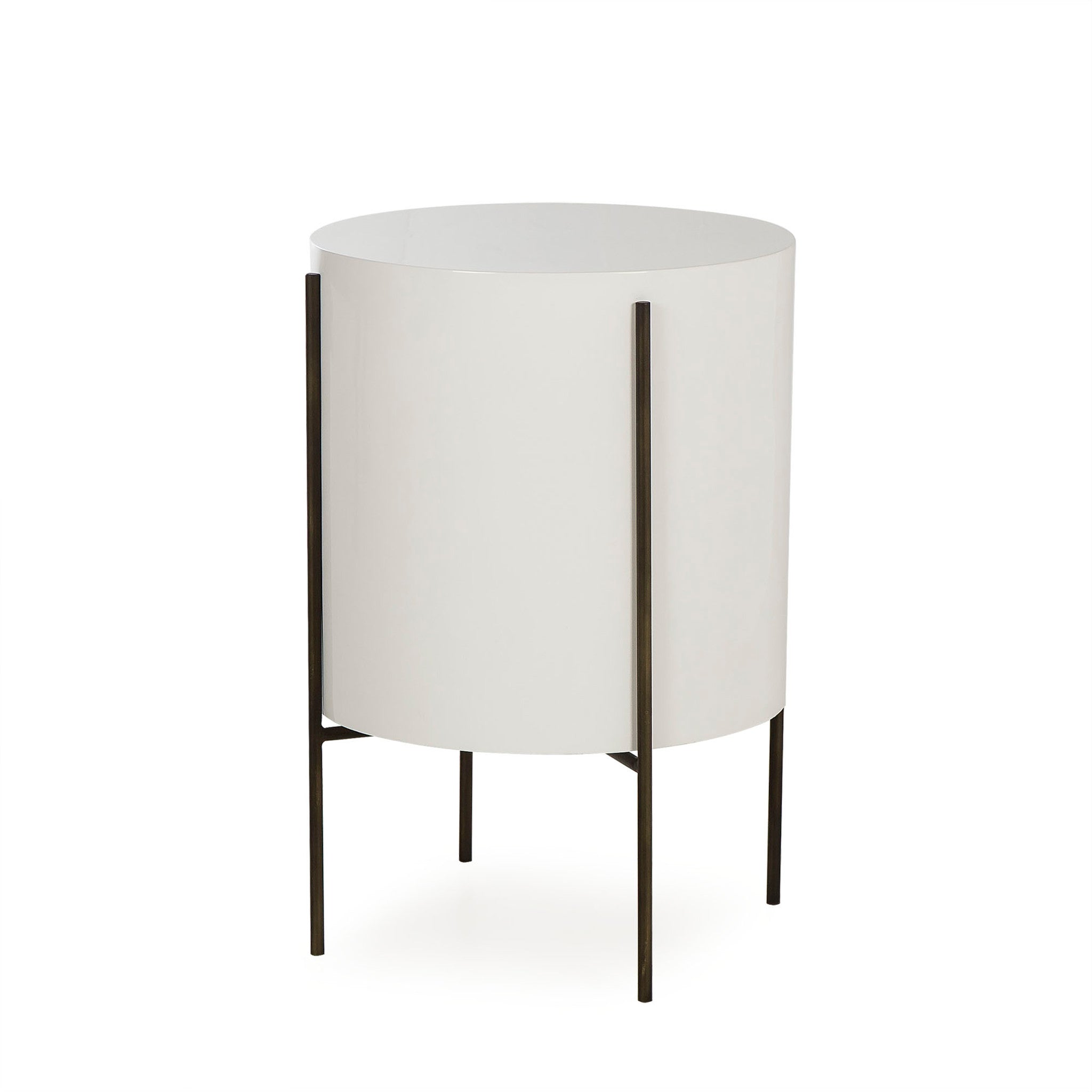 Danica Side Table - 17" Tube / White Lacquer