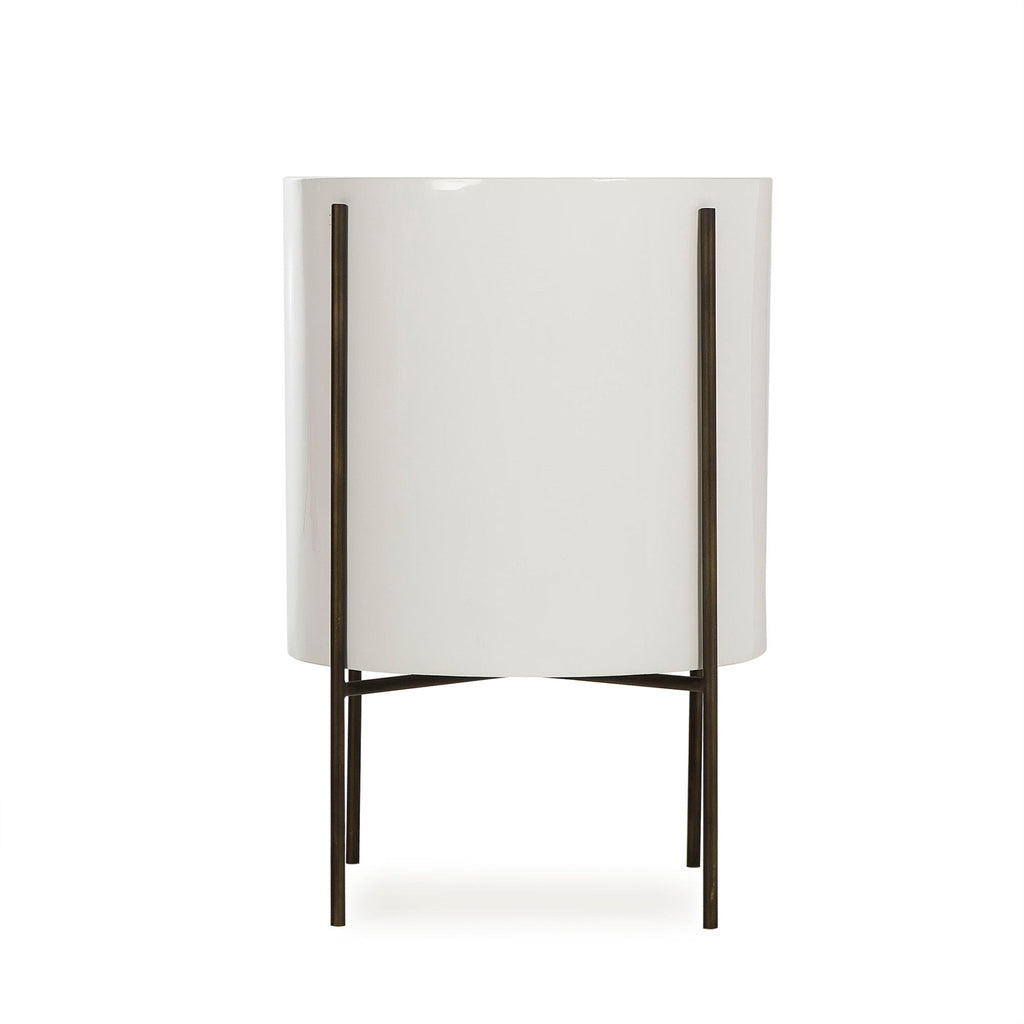 Danica Side Table - 17" Tube / White Lacquer