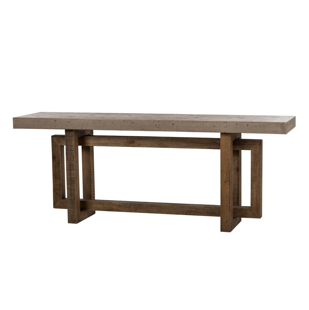  Modern dining table in a grey and pewter finish, measuring 72" W x 36" D x 30" H, offering a sleek and spacious design for dining spaces, Angle View.