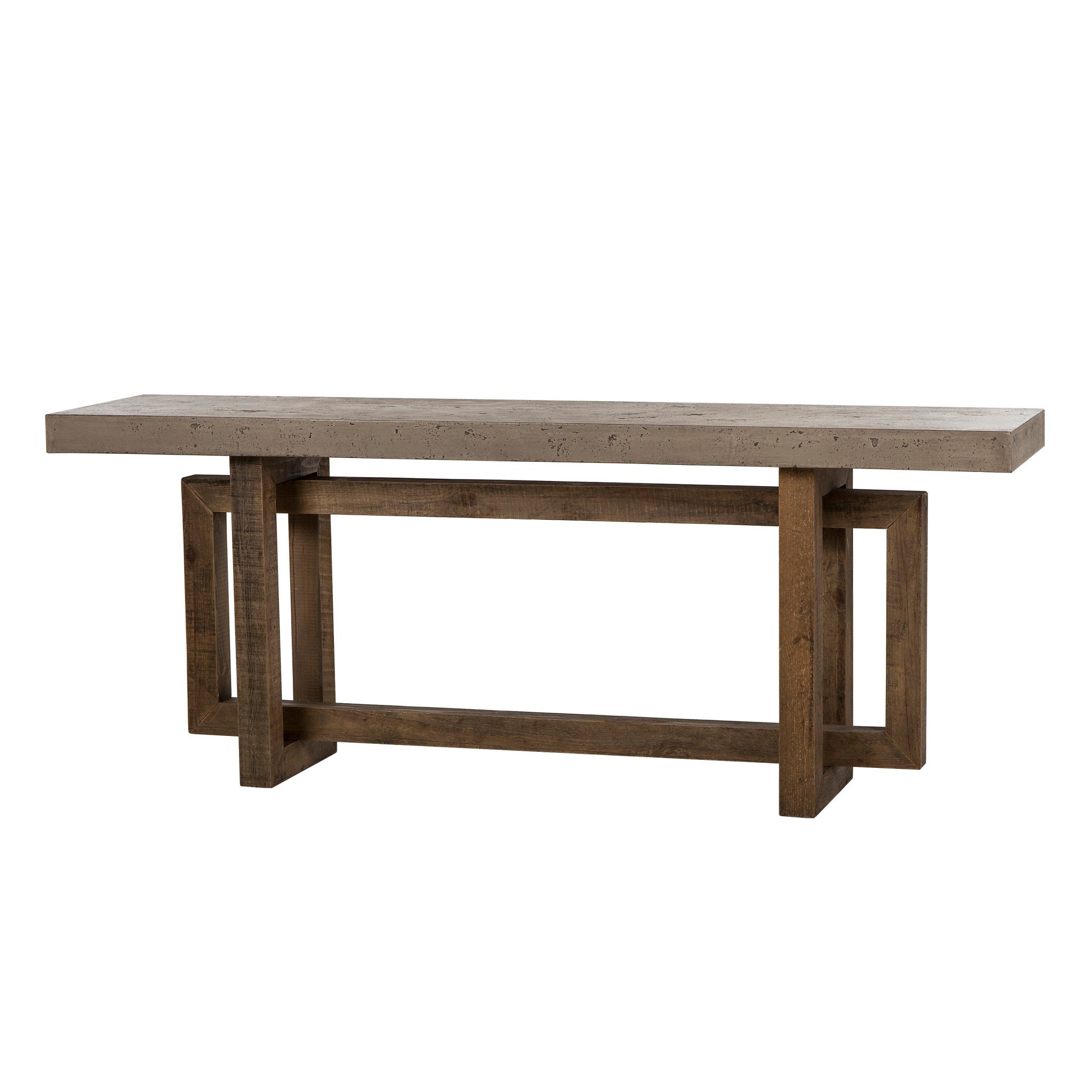  Modern dining table in a grey and pewter finish, measuring 72" W x 36" D x 30" H, offering a sleek and spacious design for dining spaces, Angle View.