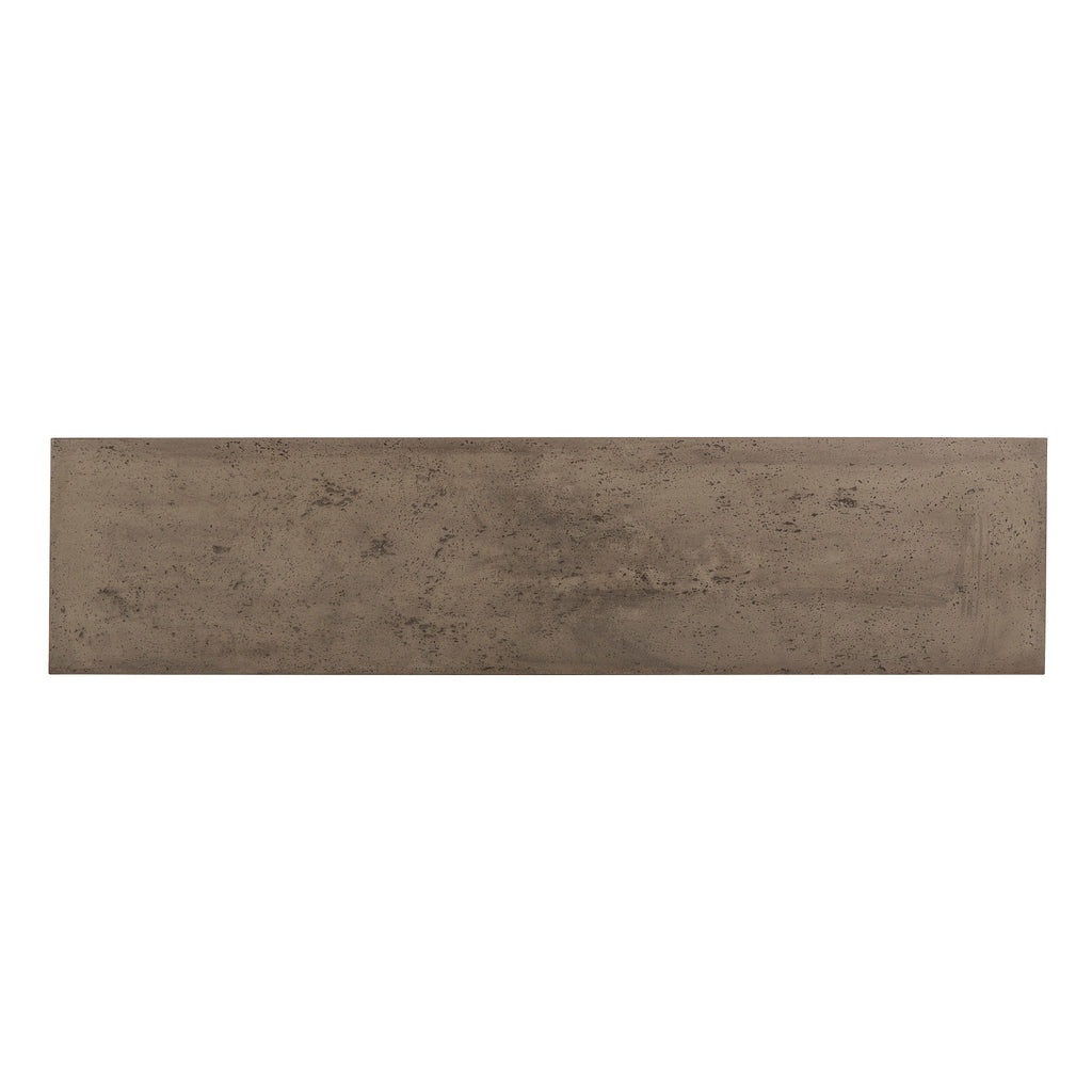 Modern dining table in a grey and pewter finish, measuring 72" W x 36" D x 30" H, offering a sleek and spacious design for dining spaces, Top View.