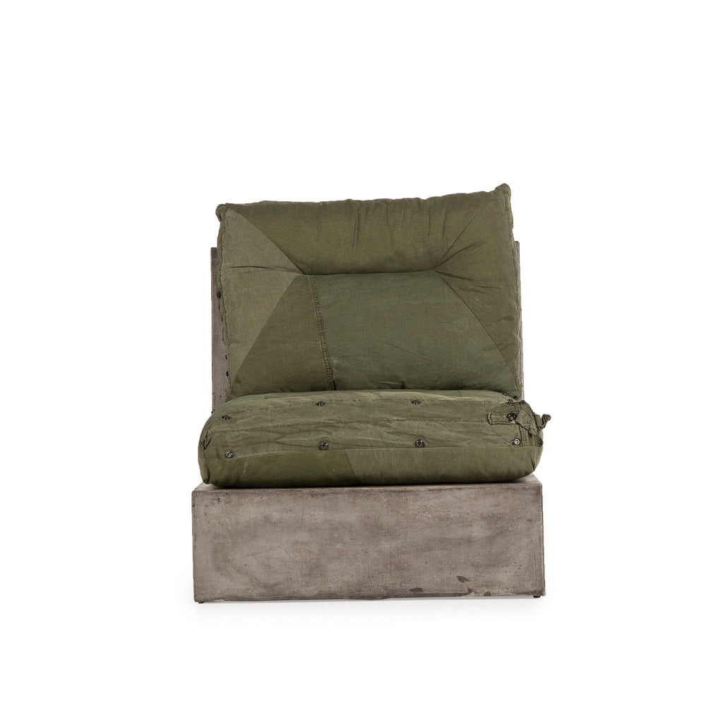 Armless / Green Canvas, Front View.