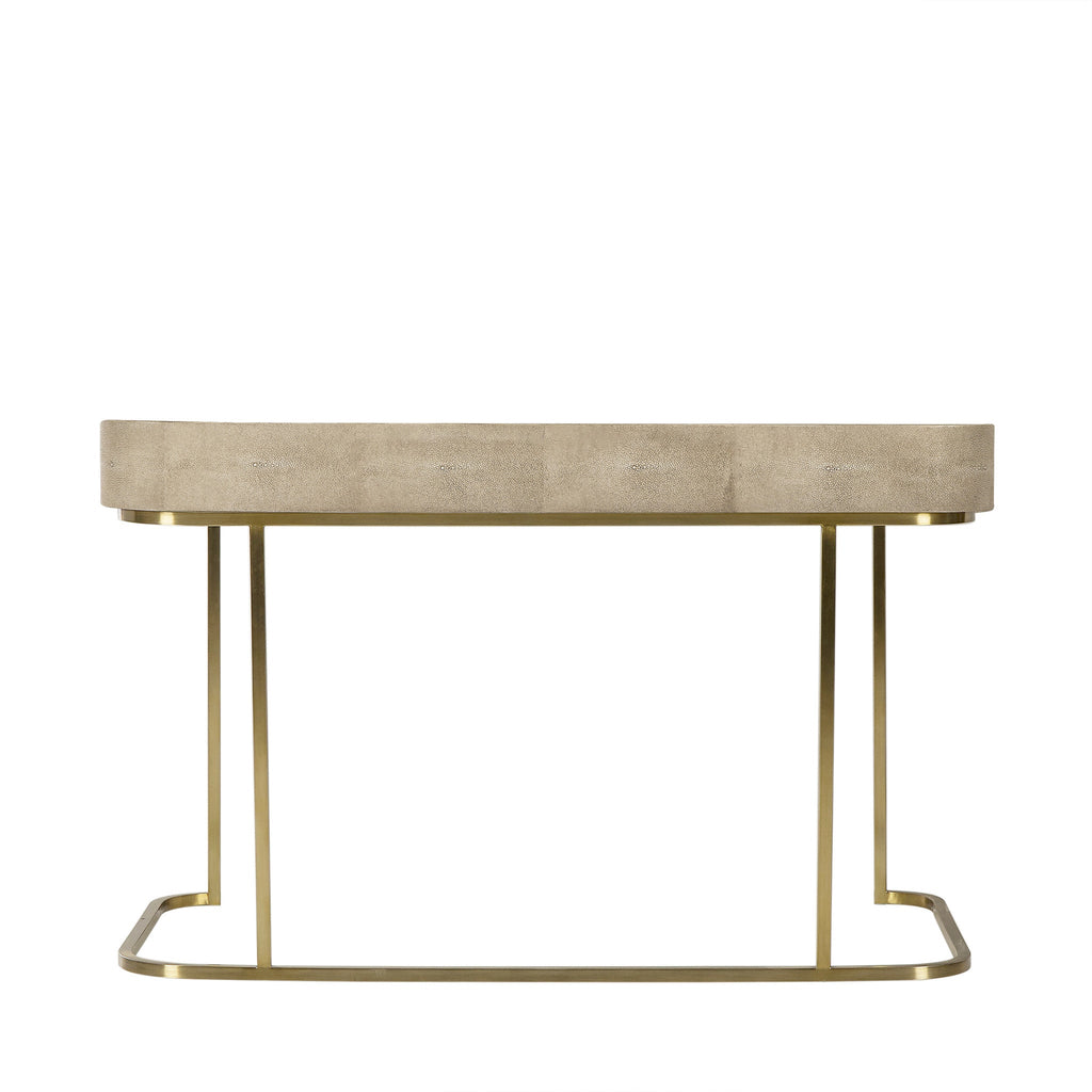 Cream Faux Shagreen / Satin Brass