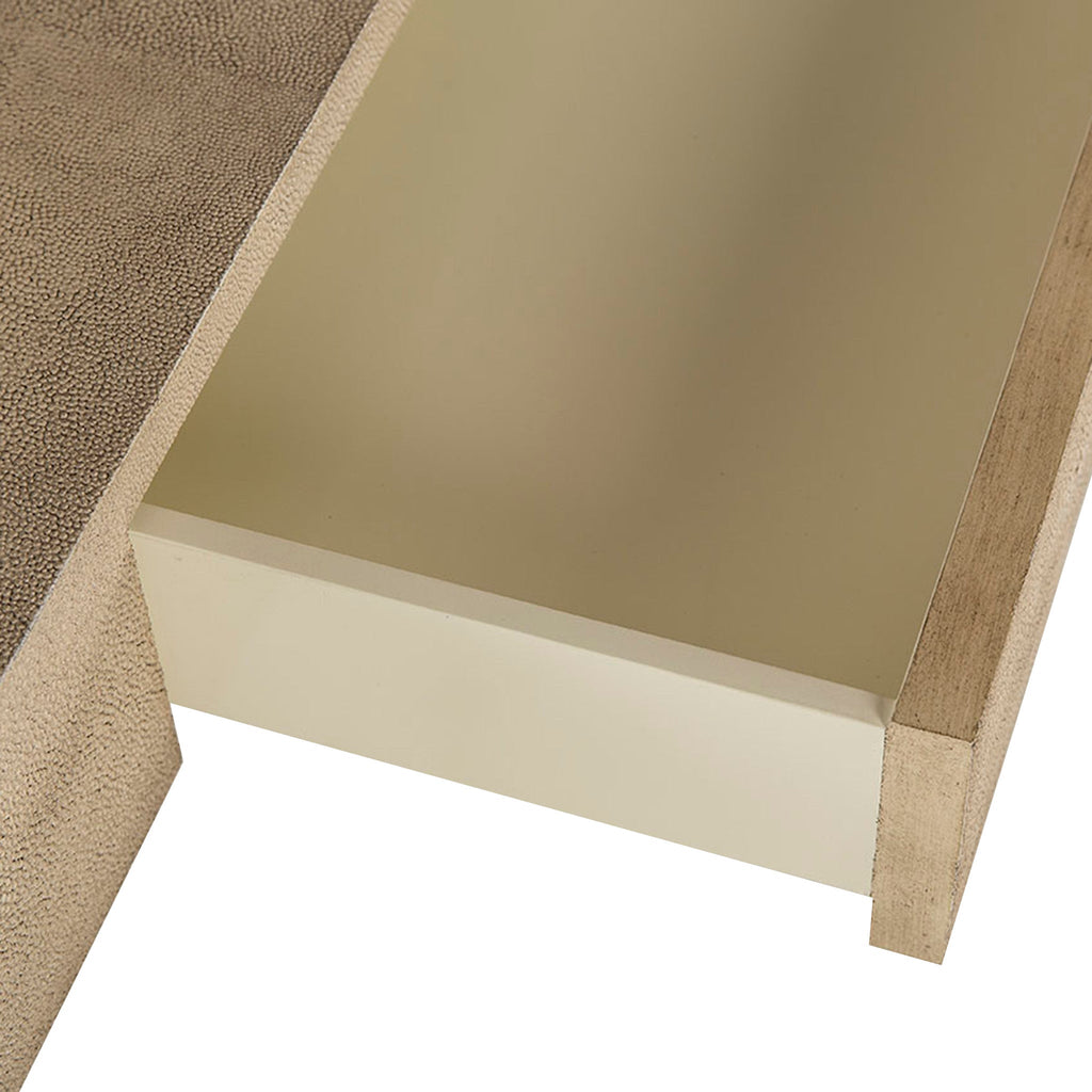 Cream Faux Shagreen / Satin Brass