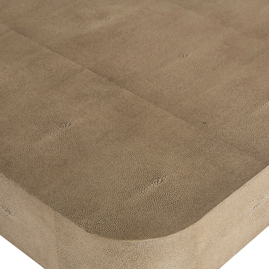 Cream Faux Shagreen / Satin Brass