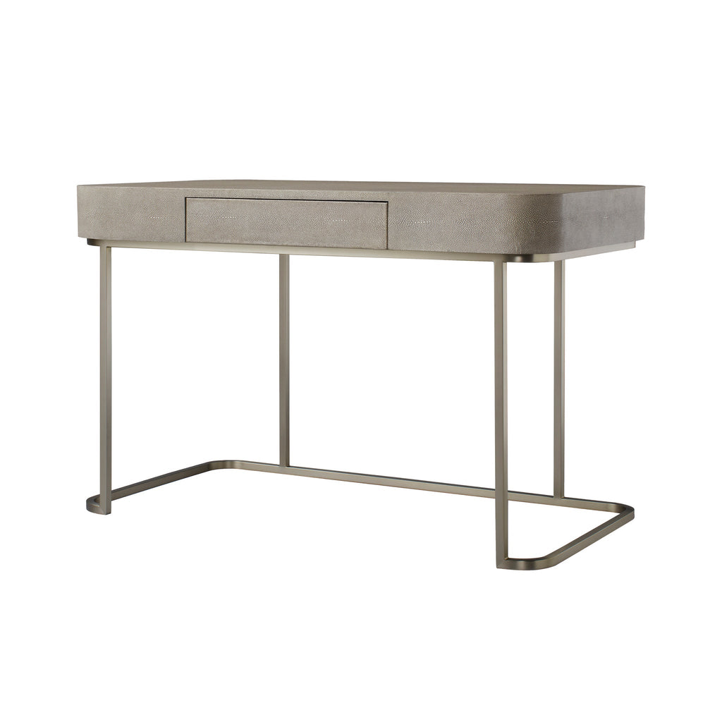 Dove Faux Shagreen / Brushed Pewter