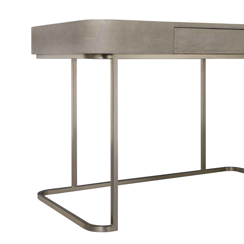 Dove Faux Shagreen / Brushed Pewter