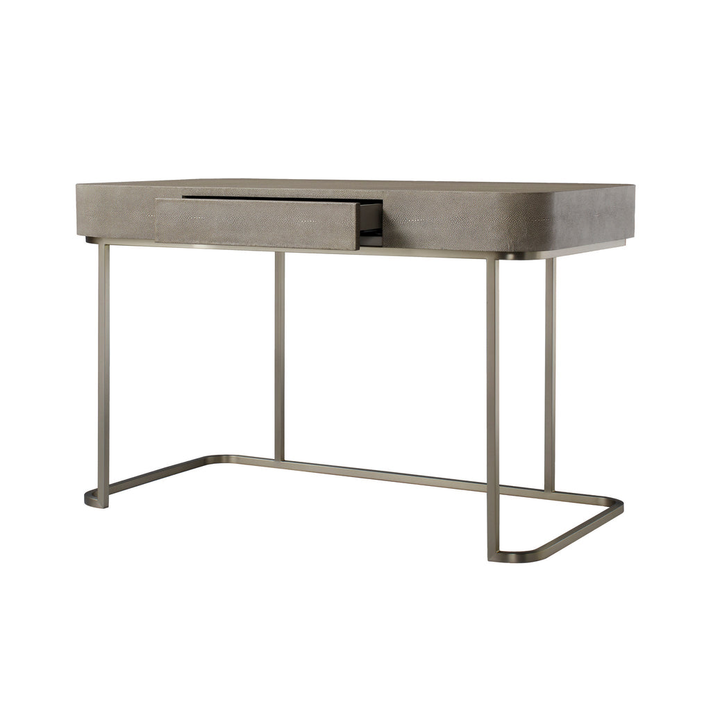 Dove Faux Shagreen / Brushed Pewter
