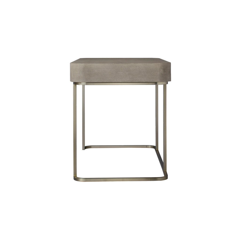 Dove Faux Shagreen / Brushed Pewter