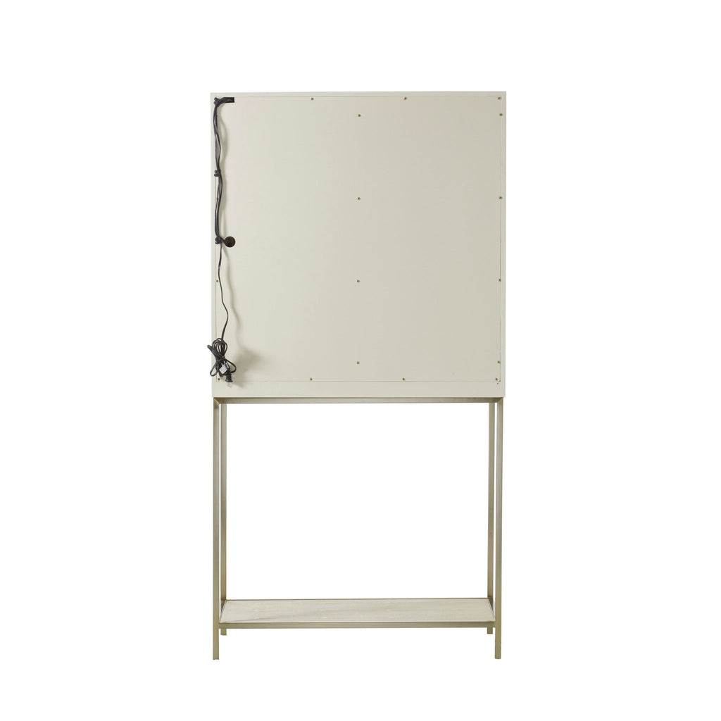 Ivory Faux Shagreen / Brushed Brass / With Light