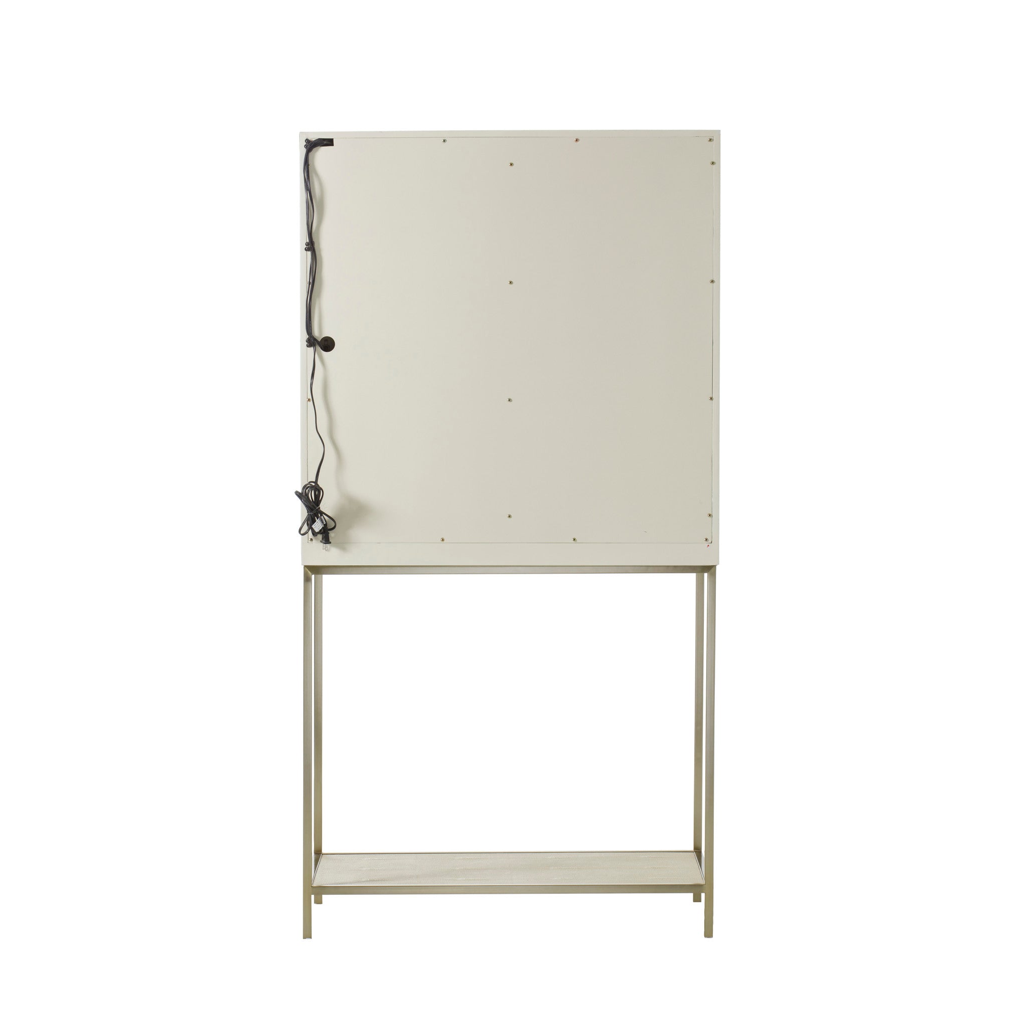 Ivory Faux Shagreen / Brushed Brass / With Light