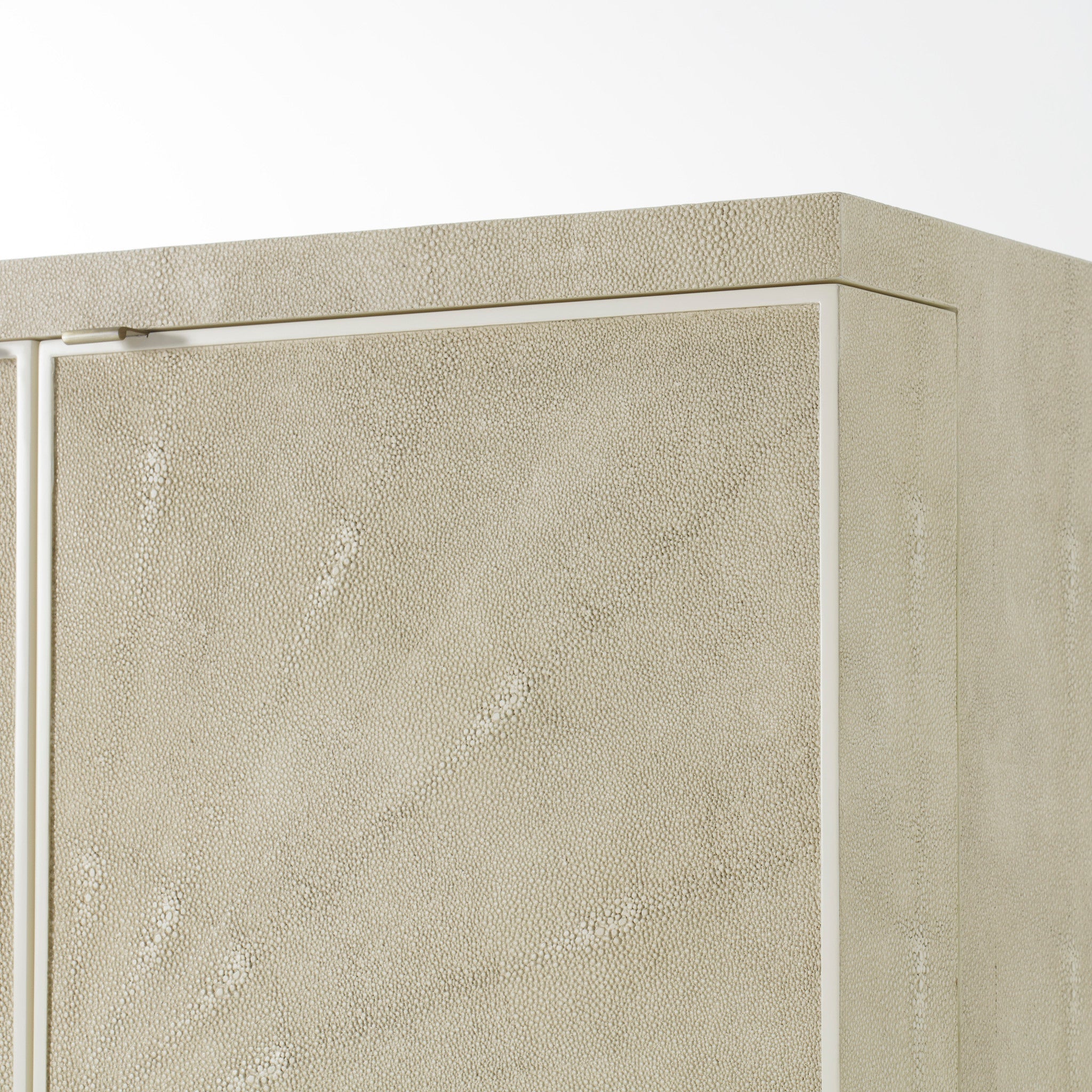 Ivory Faux Shagreen / Brushed Brass / With Light