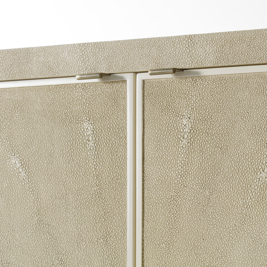Ivory Faux Shagreen / Brushed Brass / With Light
