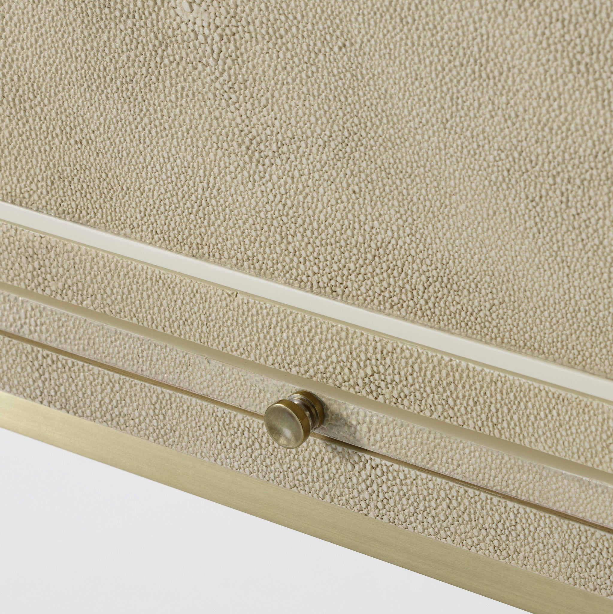 Ivory Faux Shagreen / Brushed Brass / With Light