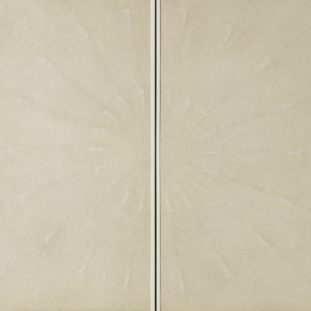 Ivory Faux Shagreen / Brushed Brass / With Light
