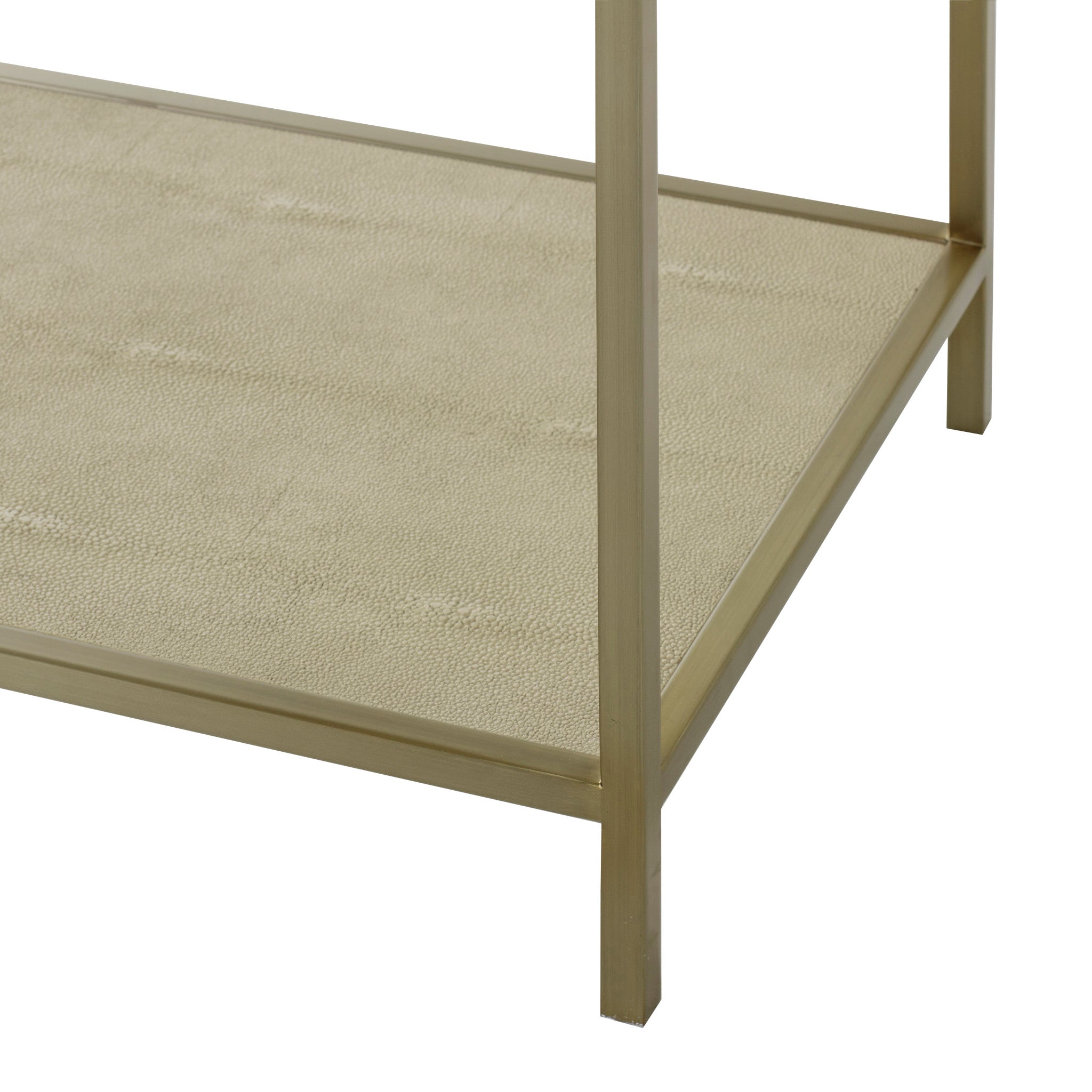 Ivory Faux Shagreen / Brushed Brass / With Light