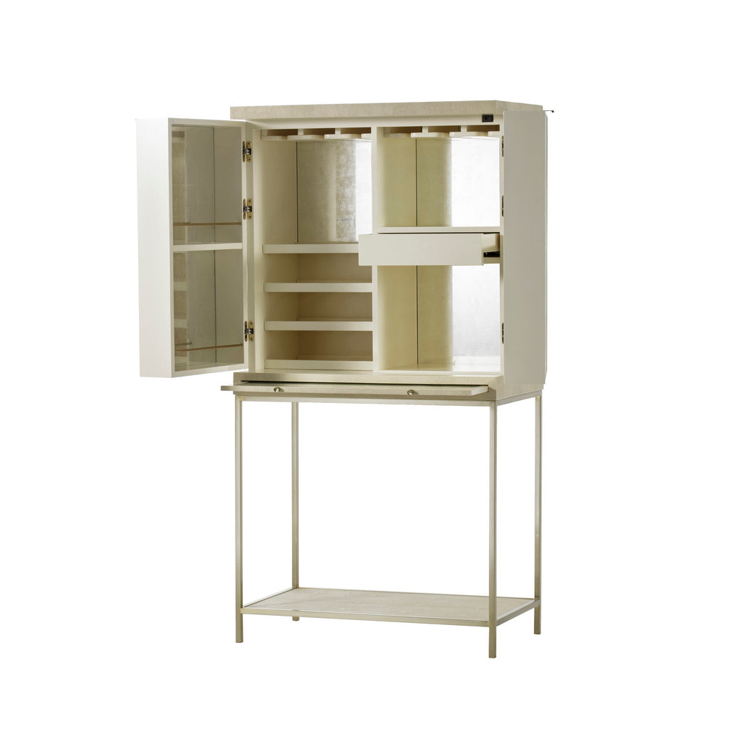 Ivory Faux Shagreen / Brushed Brass / With Light