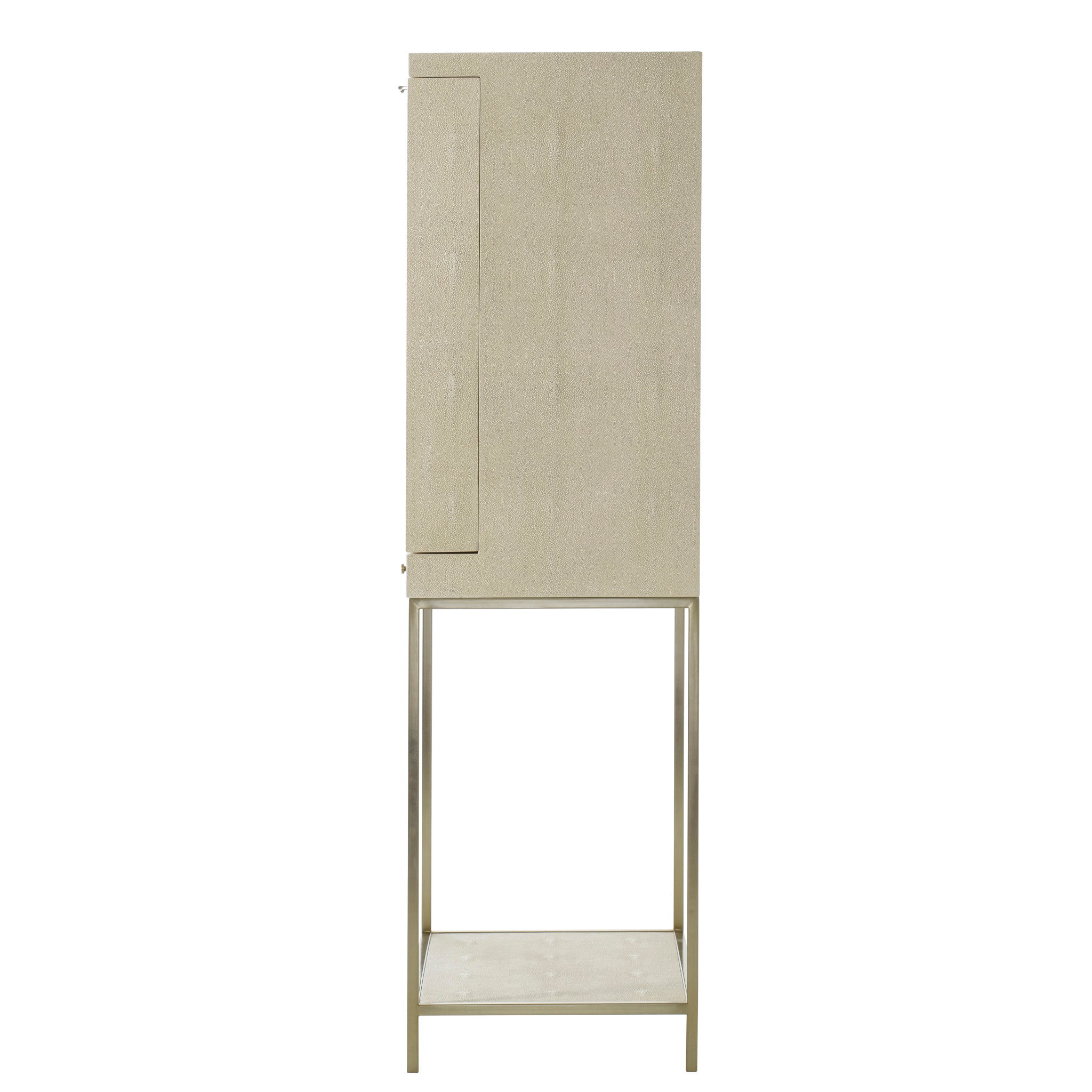 Ivory Faux Shagreen / Brushed Brass / With Light