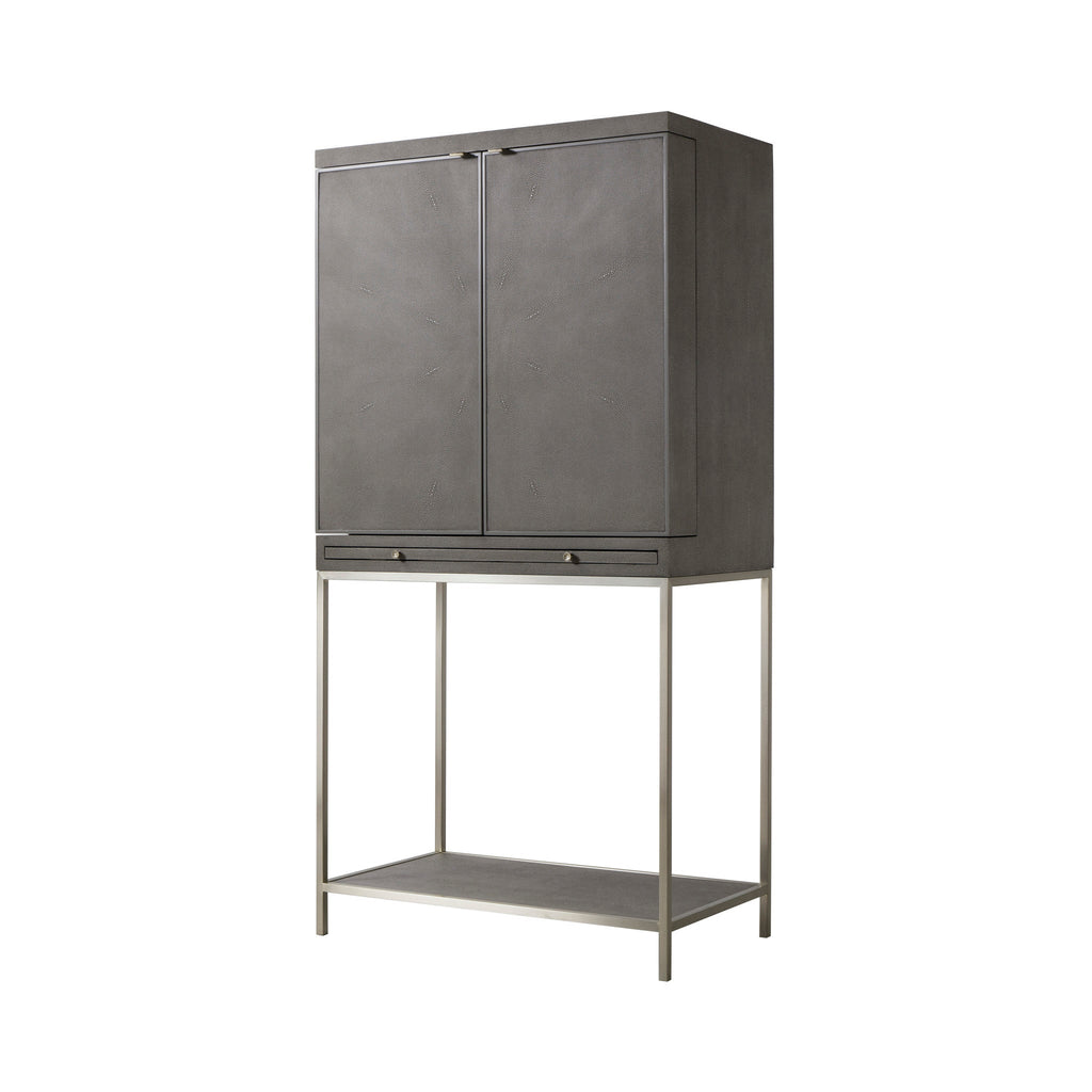 Fog Faux Shagreen / Brushed Pewter