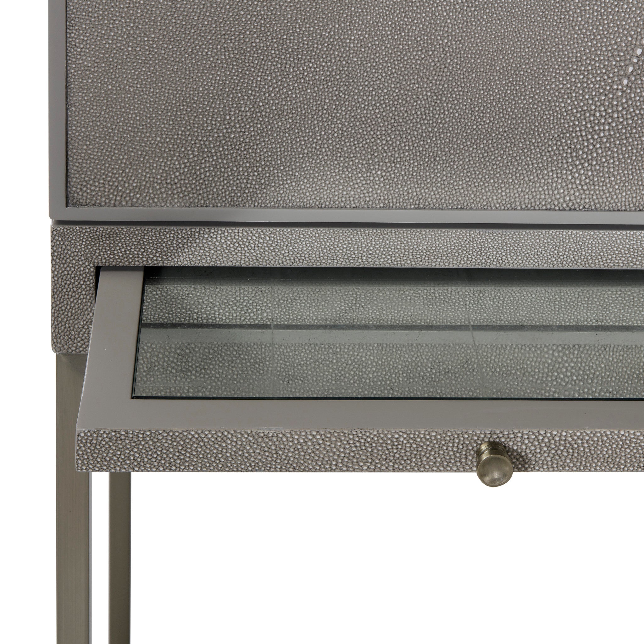 Fog Faux Shagreen / Brushed Pewter