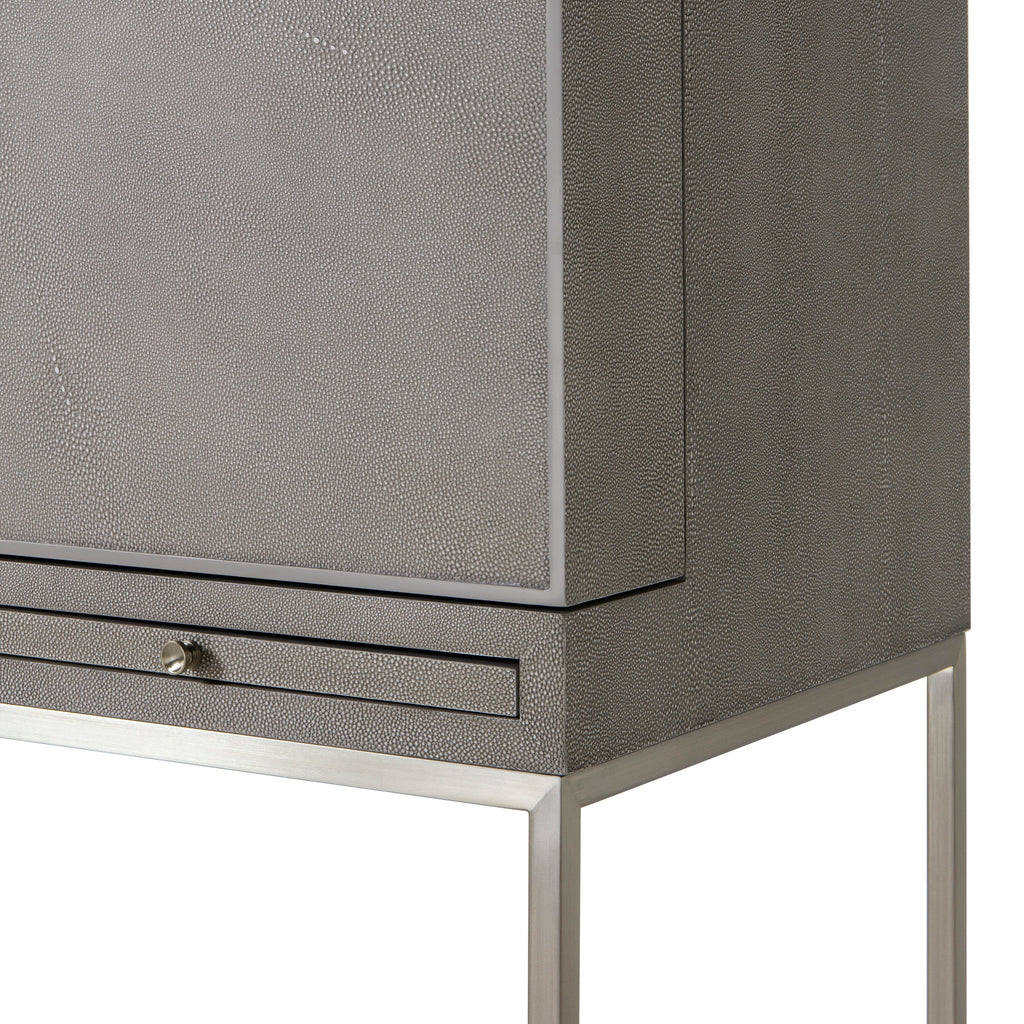 Fog Faux Shagreen / Brushed Pewter