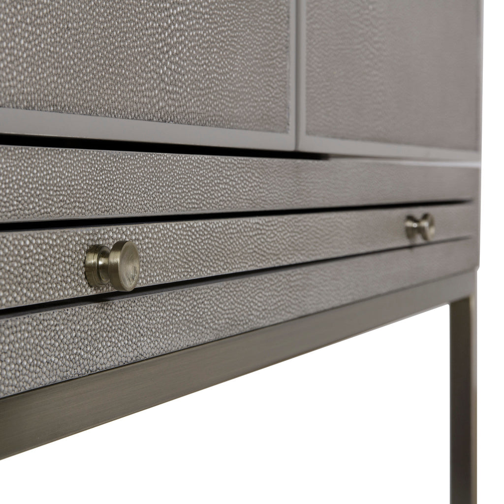 Fog Faux Shagreen / Brushed Pewter
