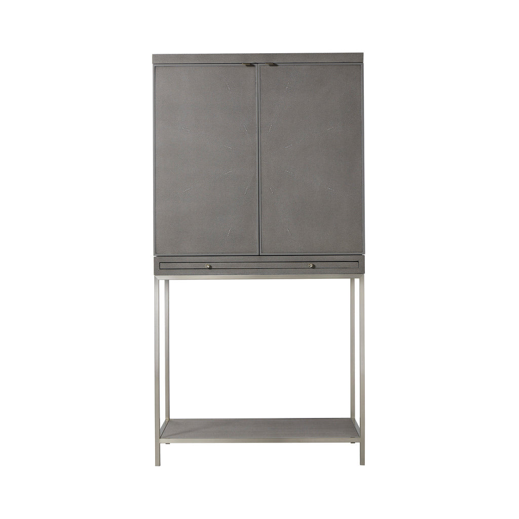Fog Faux Shagreen / Brushed Pewter