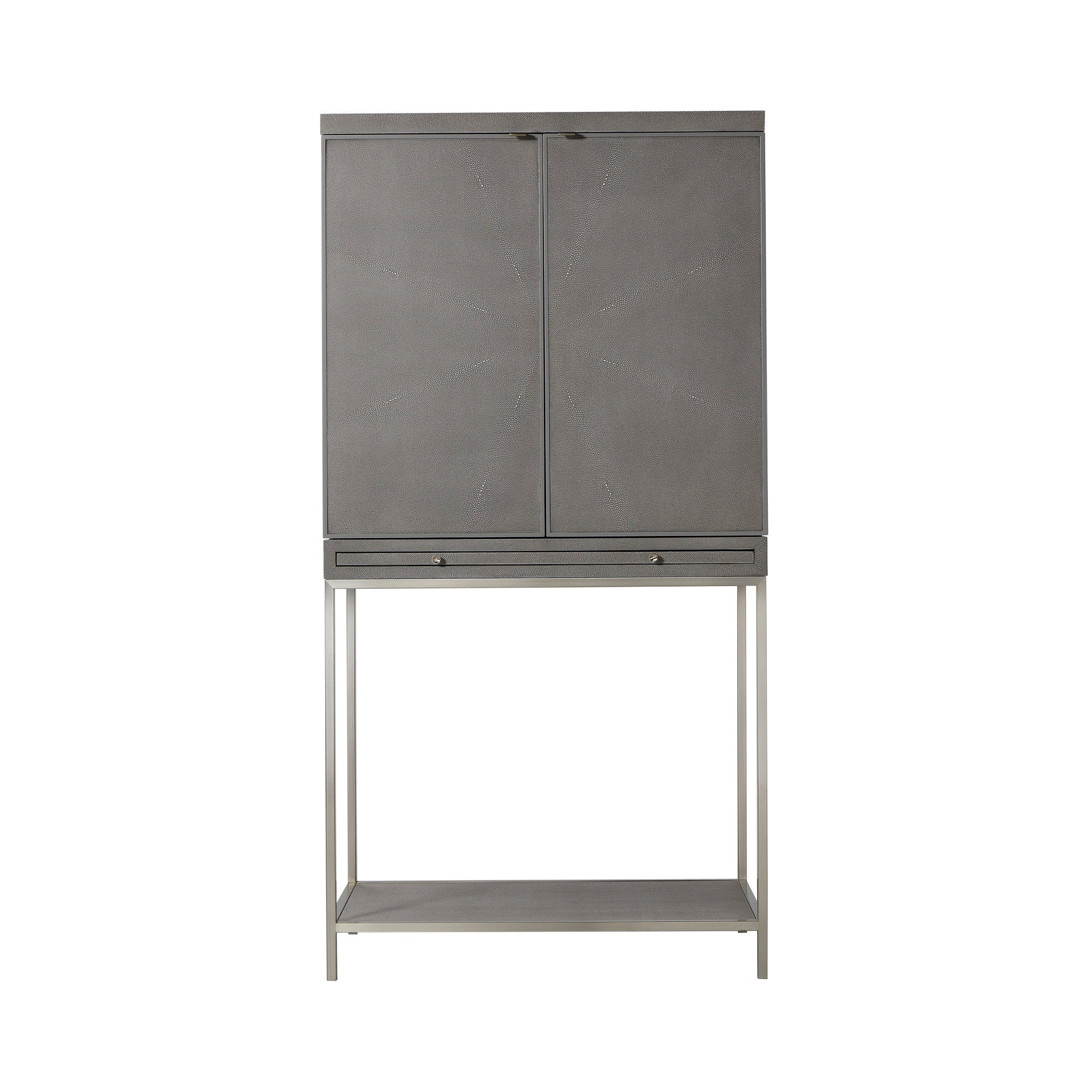 Fog Faux Shagreen / Brushed Pewter
