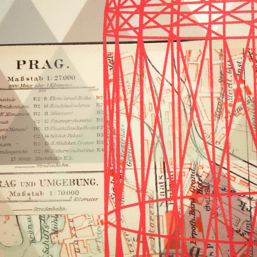 Vintage Map - Prague
