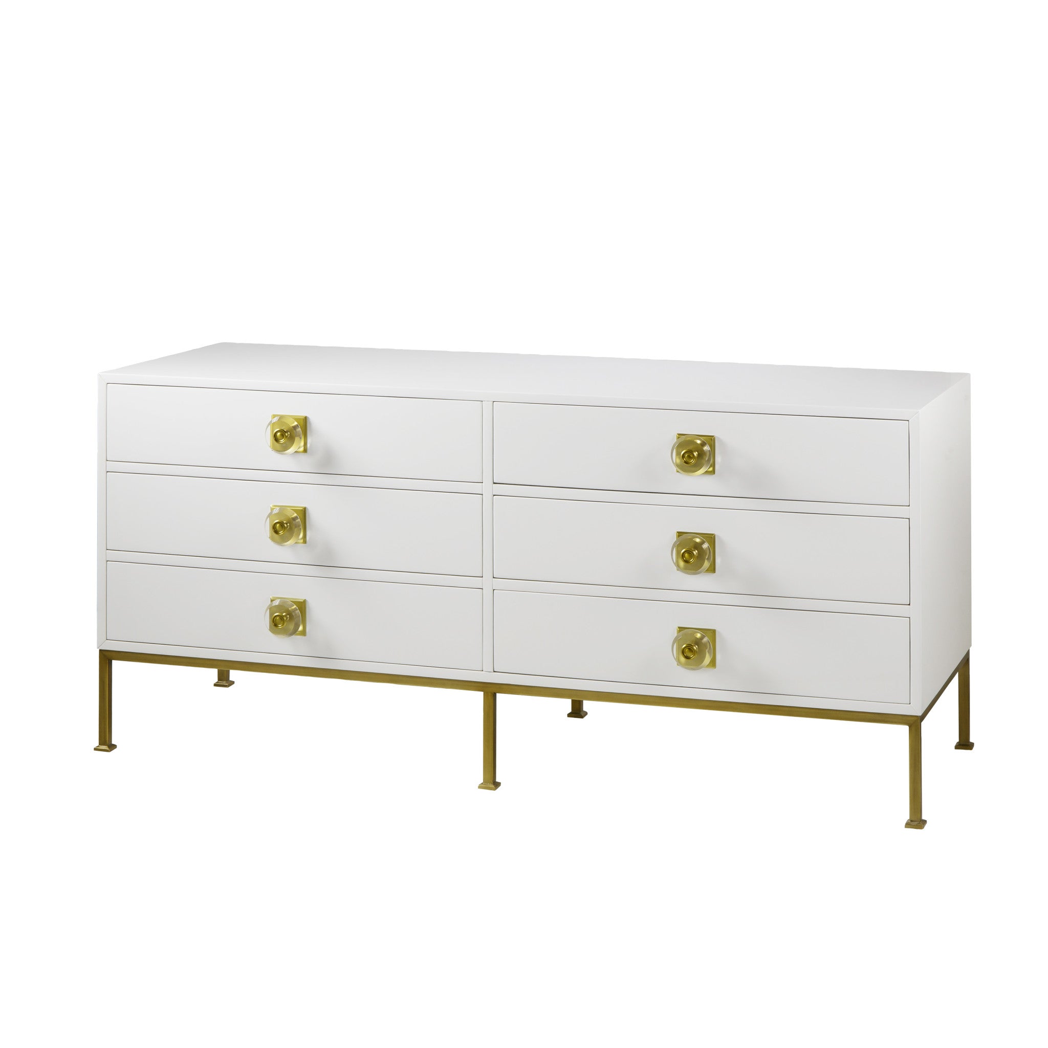 Formal Dresser - 6 Drawer / White Lacquer