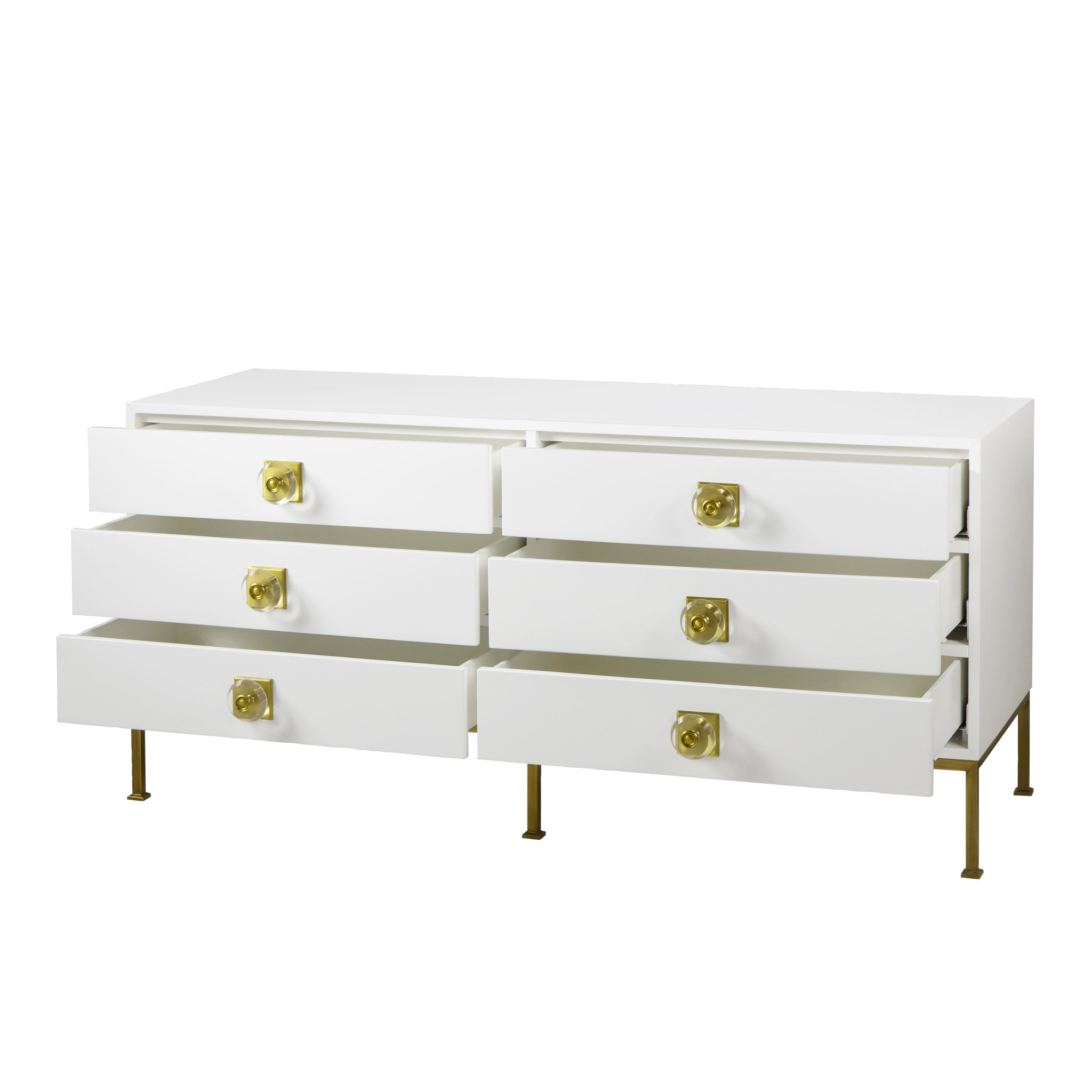 Formal Dresser - 6 Drawer / White Lacquer