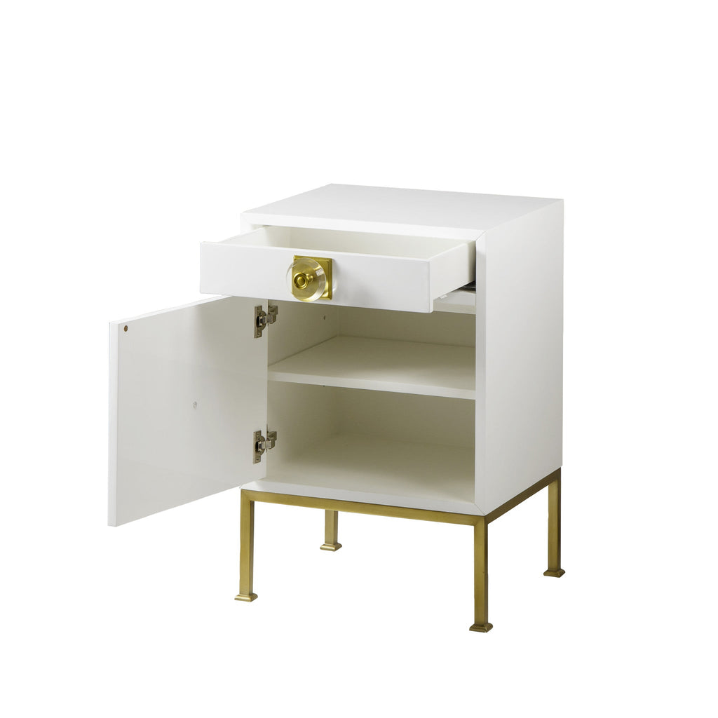 Formal Nightstand - White Lacquer