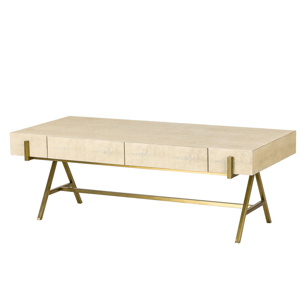 Delilah Coffee Table - Cream Shagreen