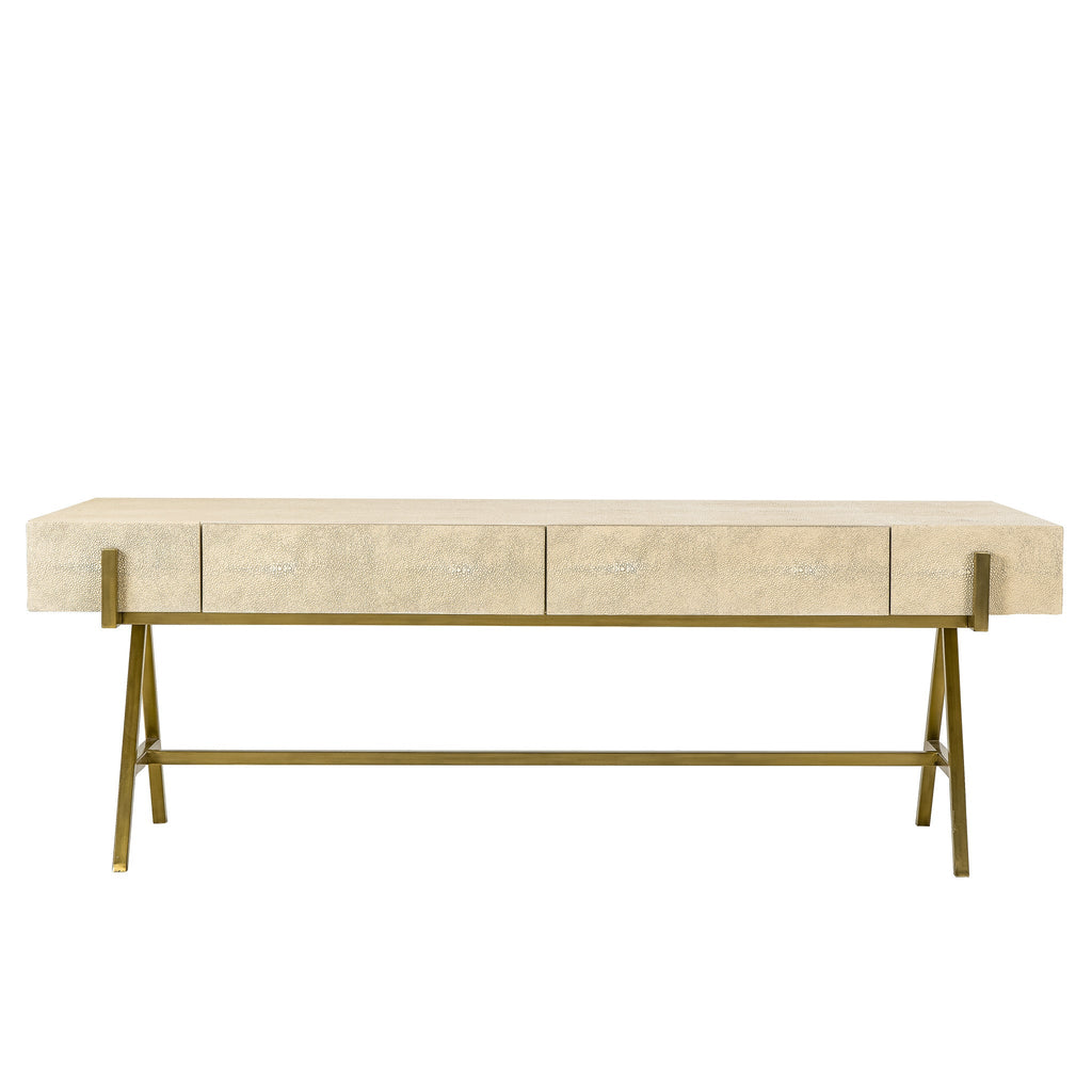 Delilah Coffee Table - Cream Shagreen