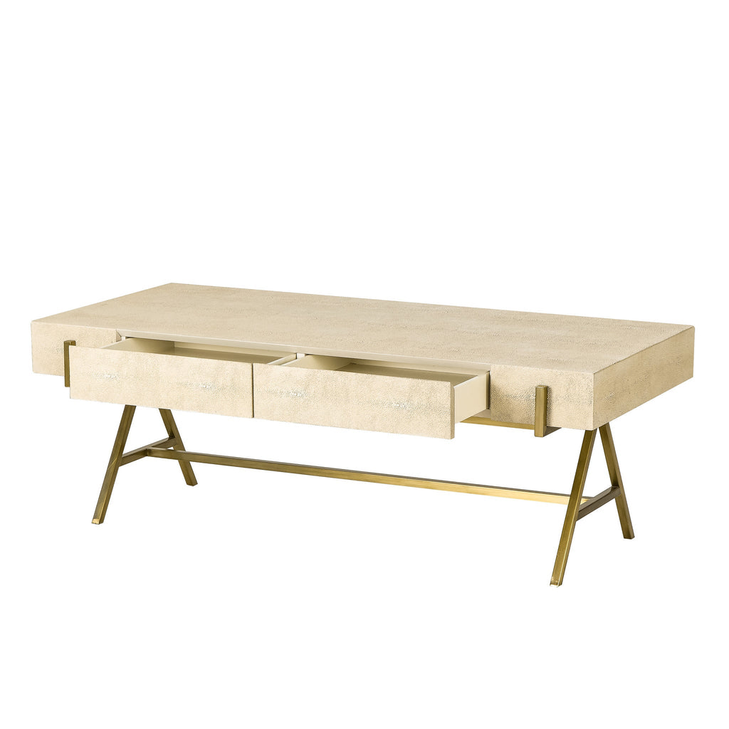 Delilah Coffee Table - Cream Shagreen