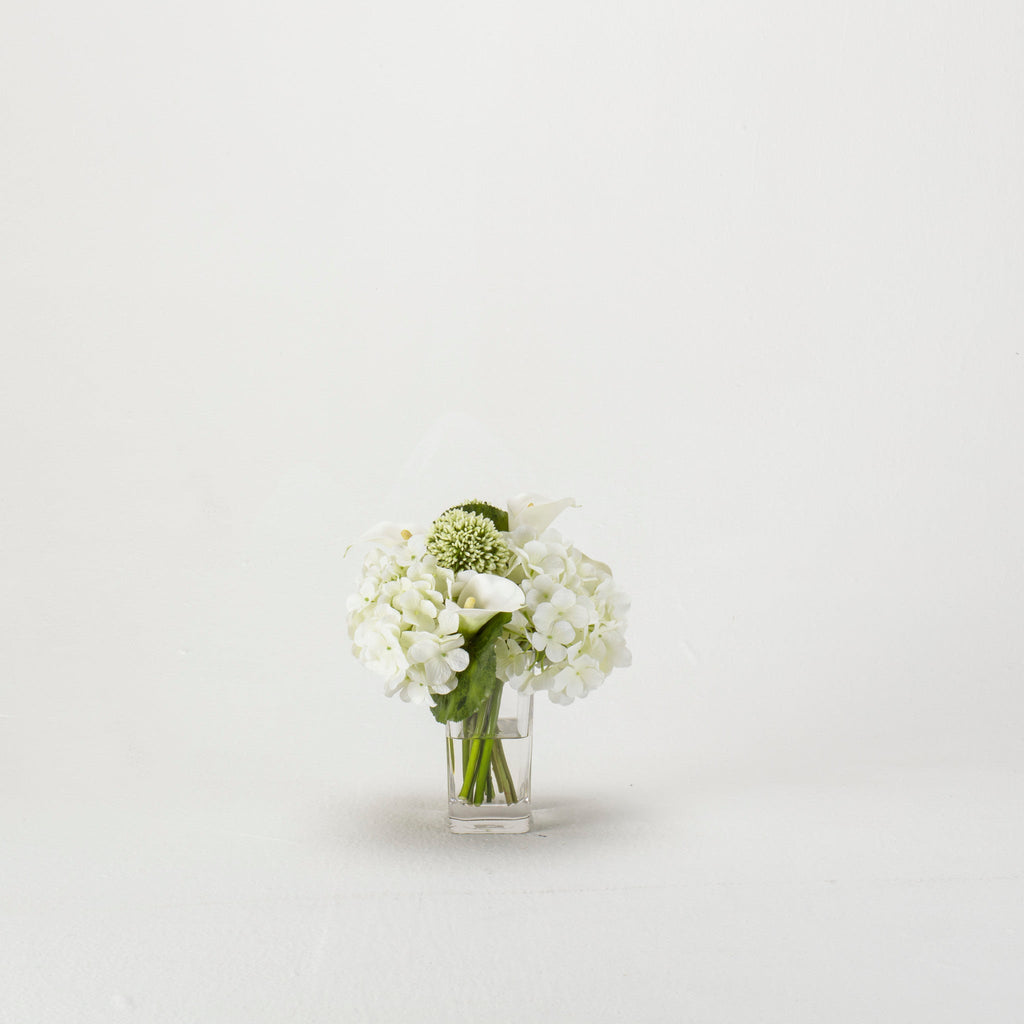 Mixed Calla Bouquet in Glass Rectangle