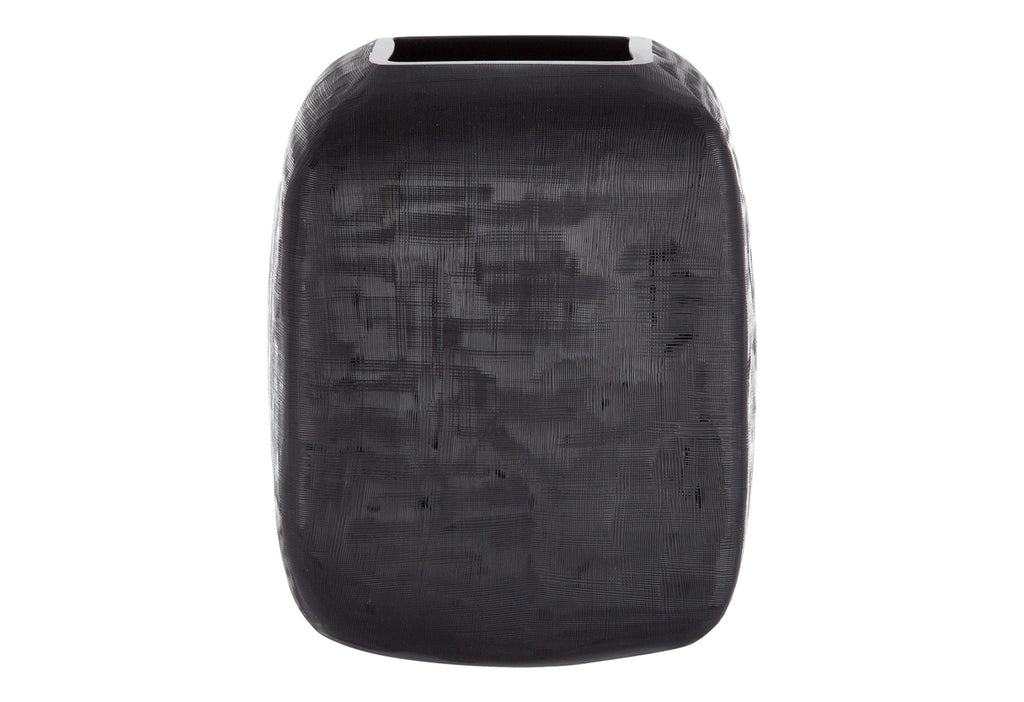 Cross Hatch Glass Pot