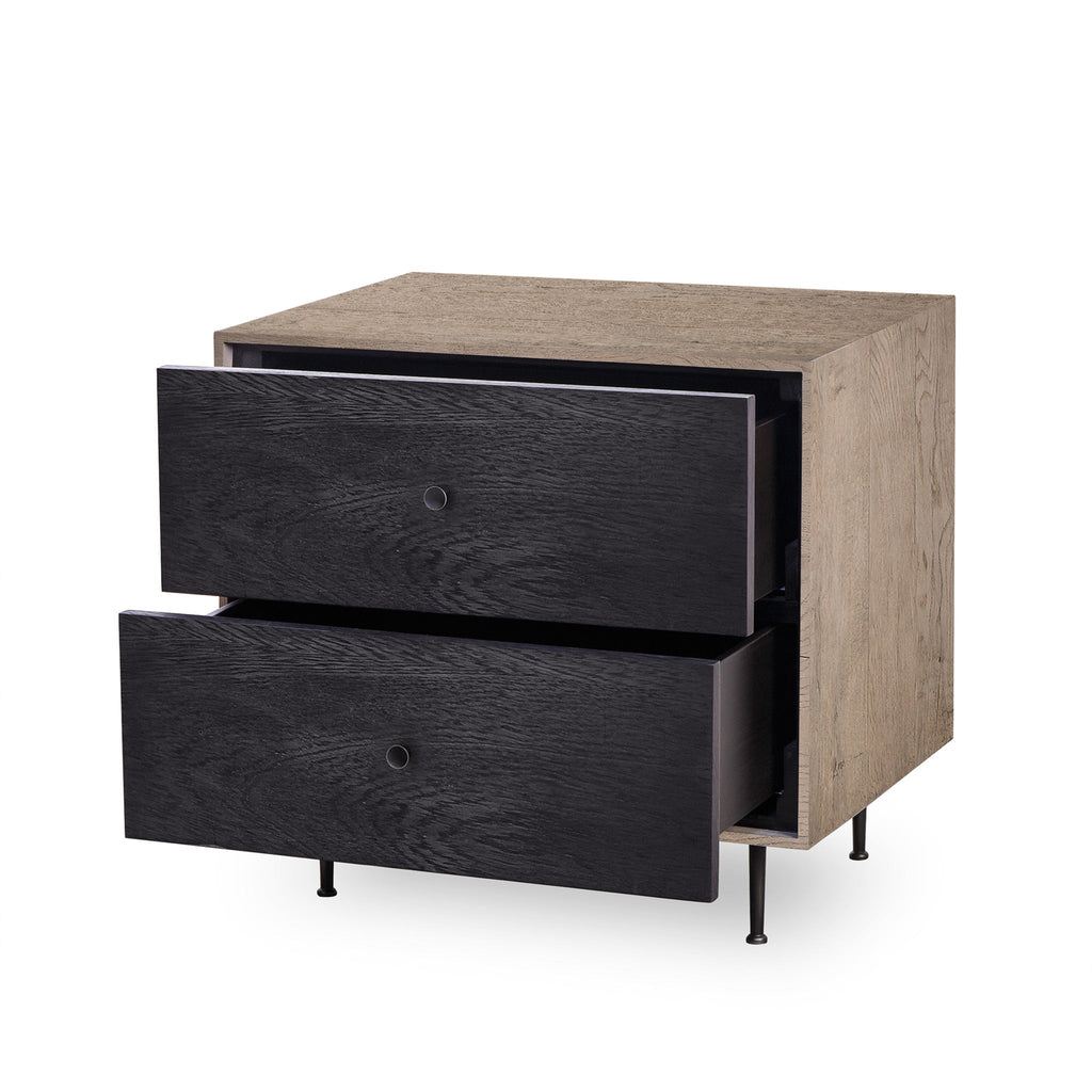 Matilda Nightstand - 2 Drawer / Black
