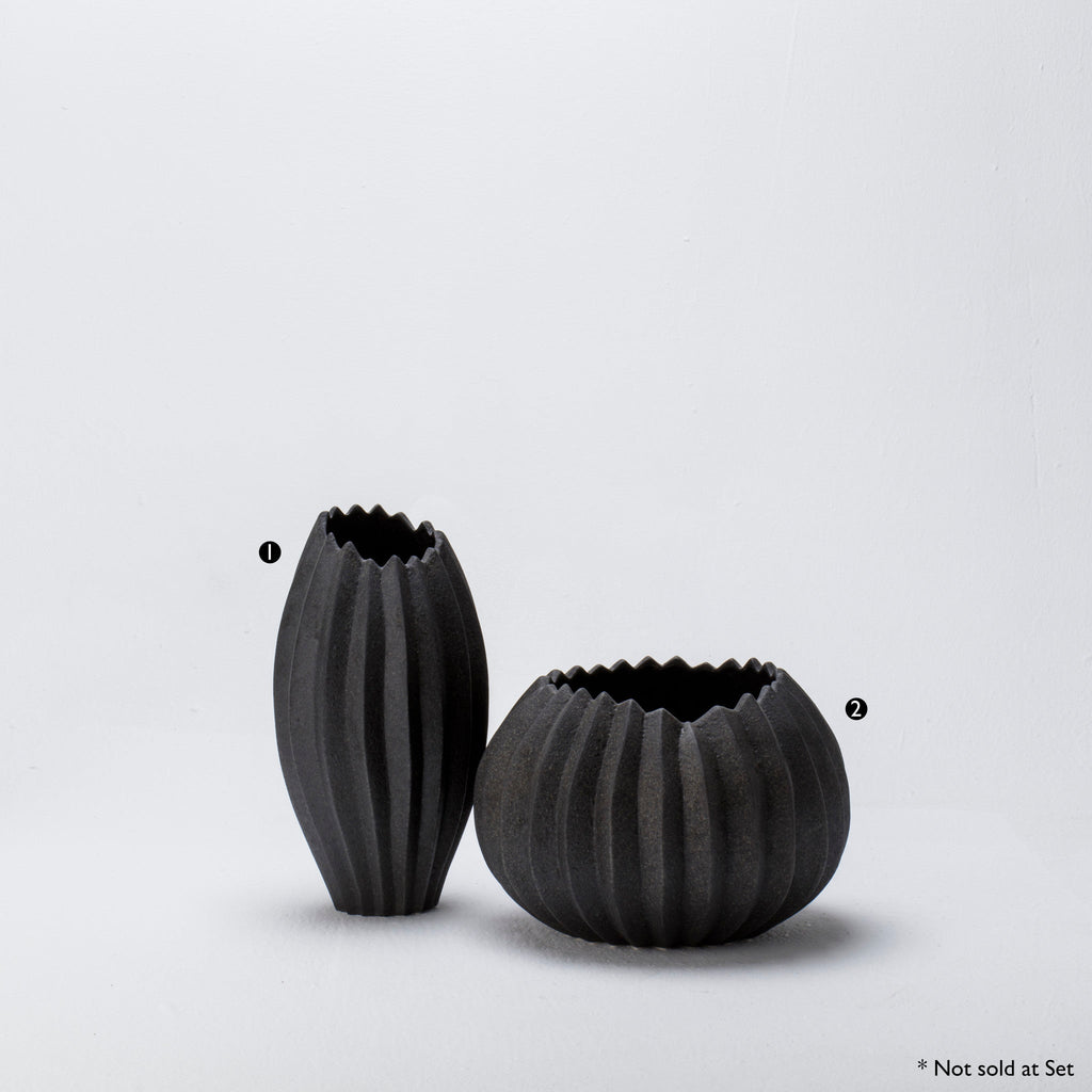 Bloom Vase and Bowl Lava Grey