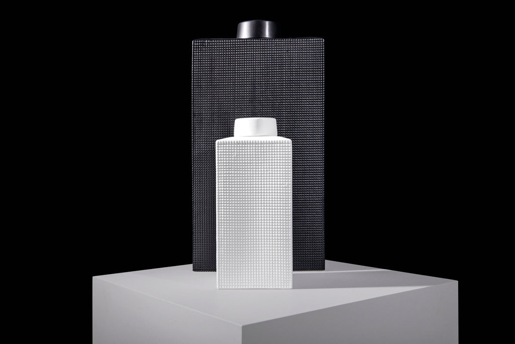 Grid Texture Jar - White