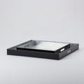 Lacquer Tray - Black with Silvery Inlay