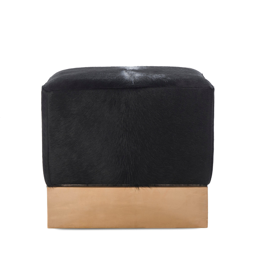 Morrison Ottoman - Square / Farrah Black Leather