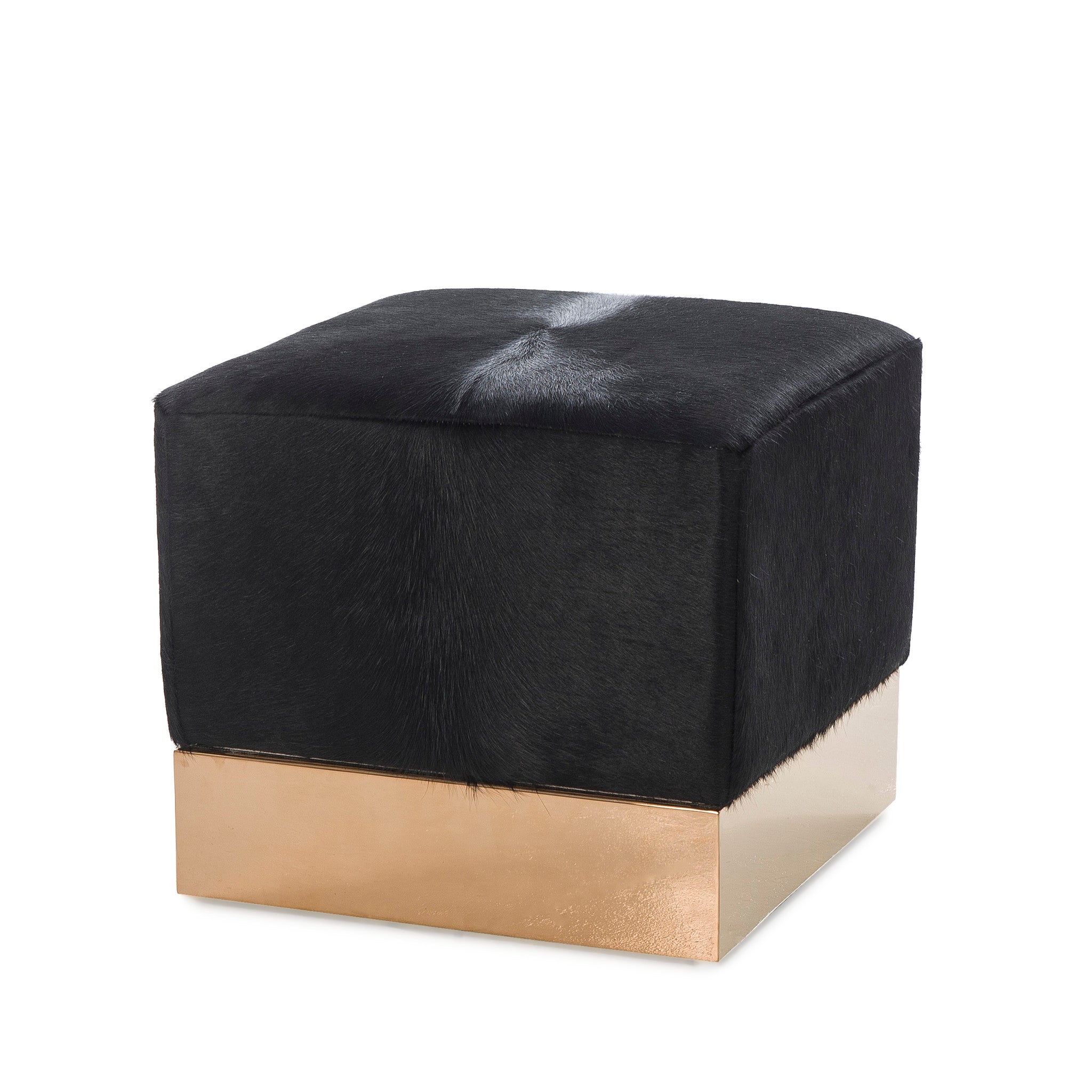 Morrison Ottoman - Square / Farrah Black Leather