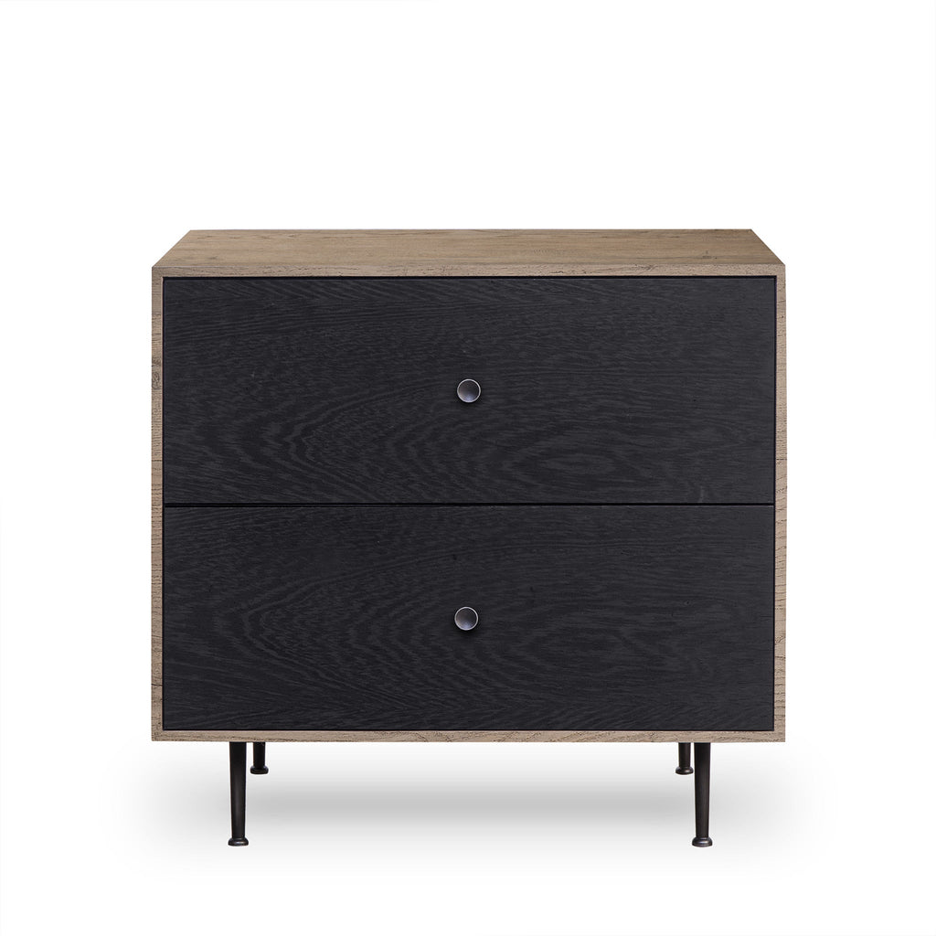 Matilda Nightstand - 2 Drawer / Black