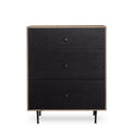 Matilda Nightstand - 3 Drawer / Black
