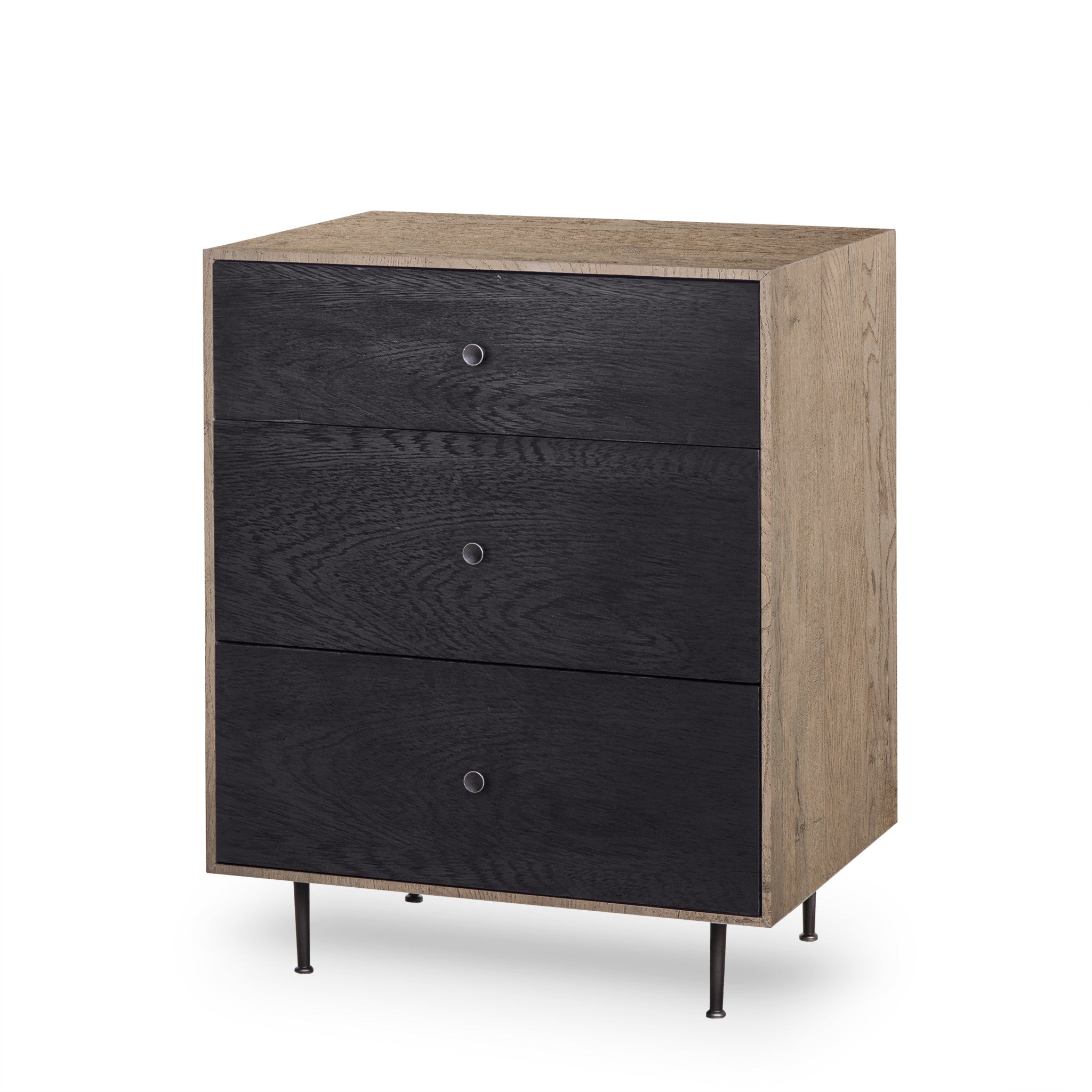 Matilda Nightstand - 3 Drawer / Black